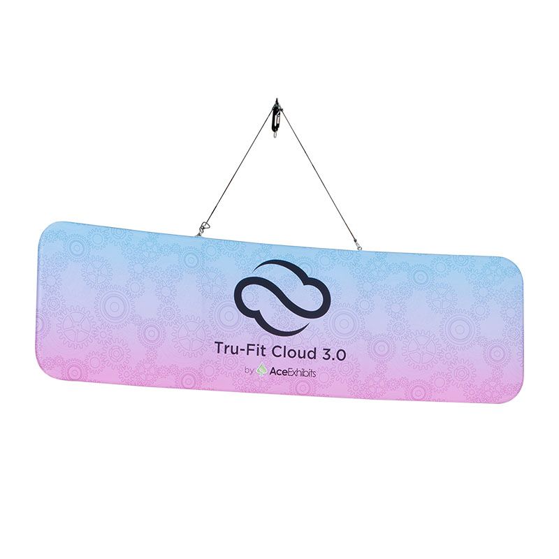 Cloud 3.0 - 2D Curved 10'w x 4'h Double-Sided - Replacement Fabric Graphic