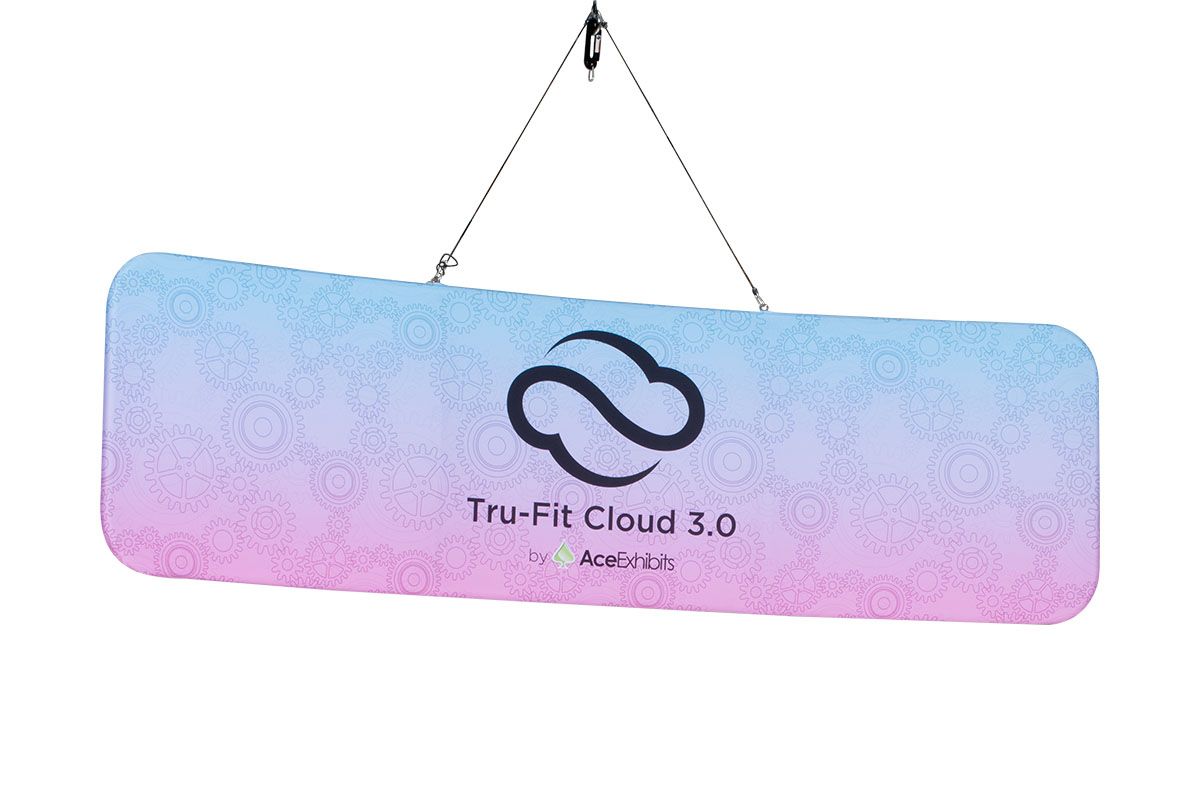 Cloud 3.0 - 2D Curved 15'w x 3'h Double-Sided - Replacement Fabric Graphic