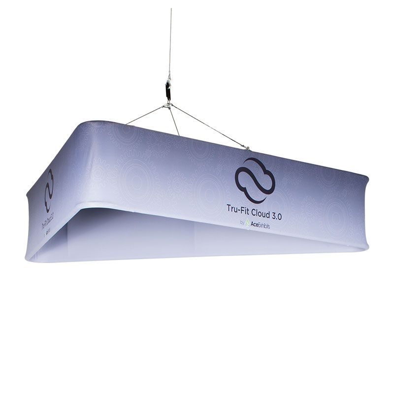 Cloud 3.0 - Triangle 12'w x 2'h Single-Sided with Printed Bottom - Replacement Fabric Graphic