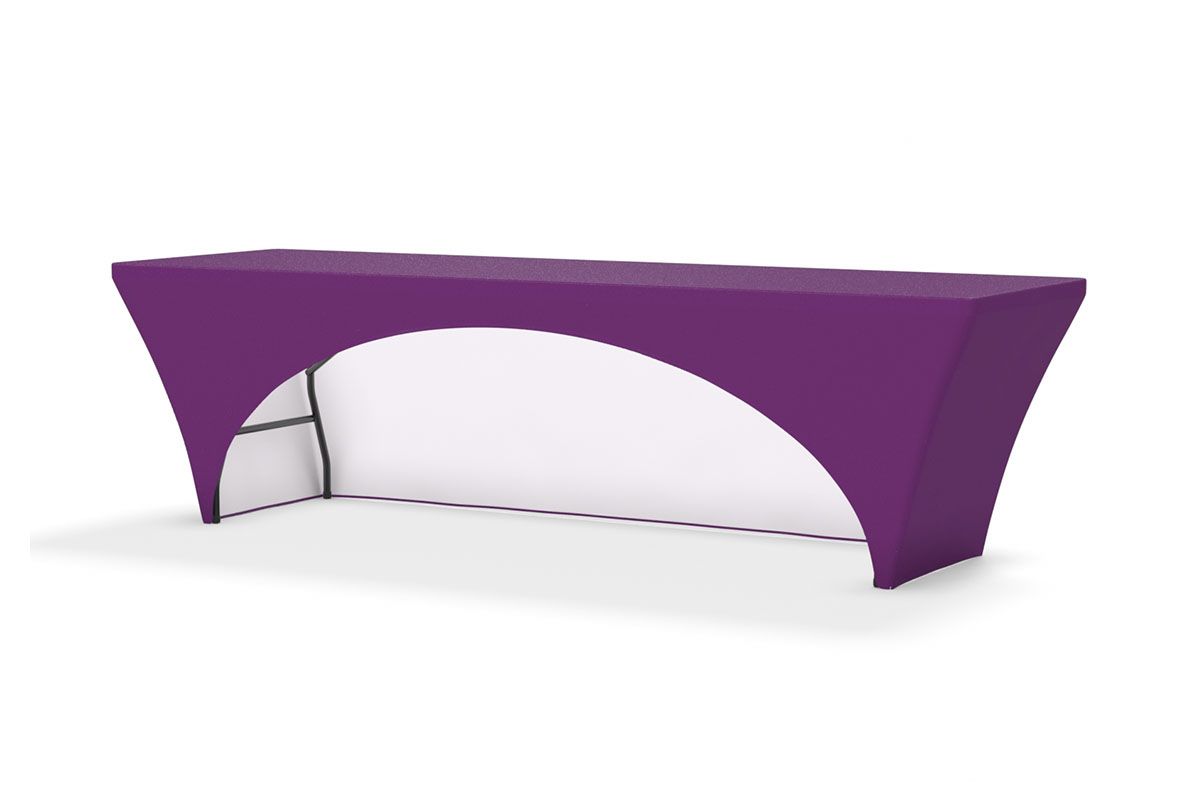 Tru-Fit Table Cover - 3-Sided 8' Table in Purple (PMS 260) Fabric