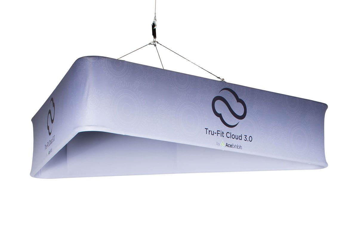 Cloud 3.0 - Triangle 12'w x 3'h Single-Sided with Printed Bottom - Replacement Fabric Graphic