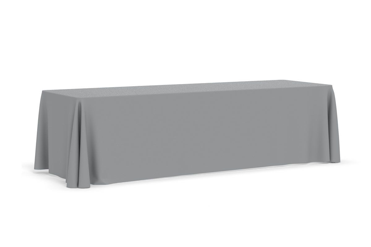 FabriCover - 3-Sided 8' Table in Gray (Cool Gray 7) Fabric