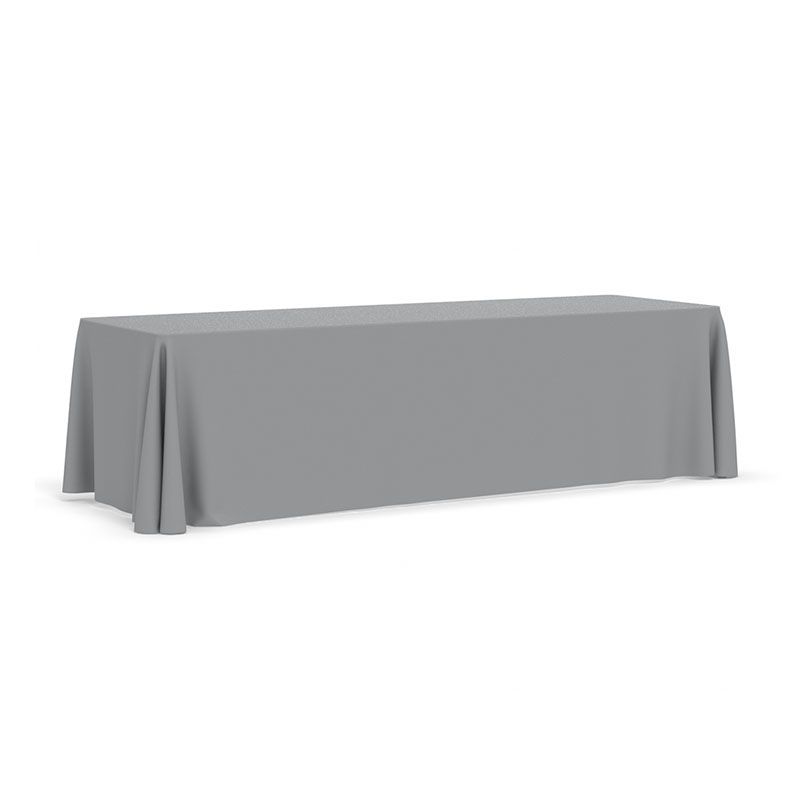 FabriCover - 3-Sided 8' Table in Gray (Cool Gray 7) Fabric