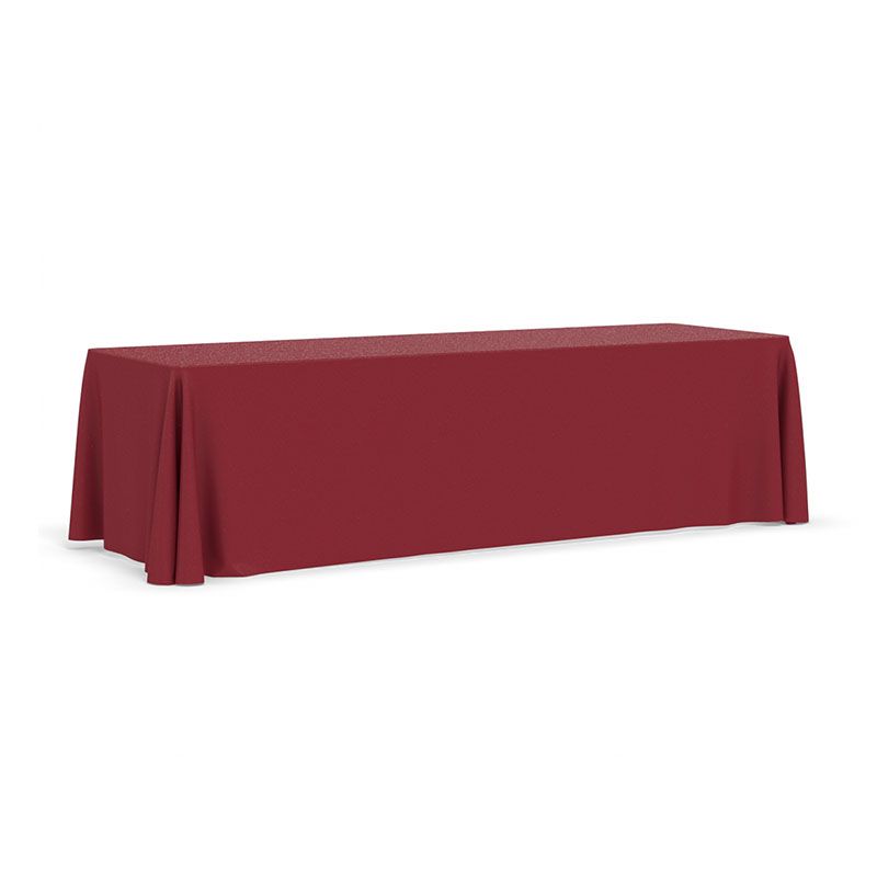 FabriCover - 3-Sided 8' Table in Burgundy (PMS 202) Fabric