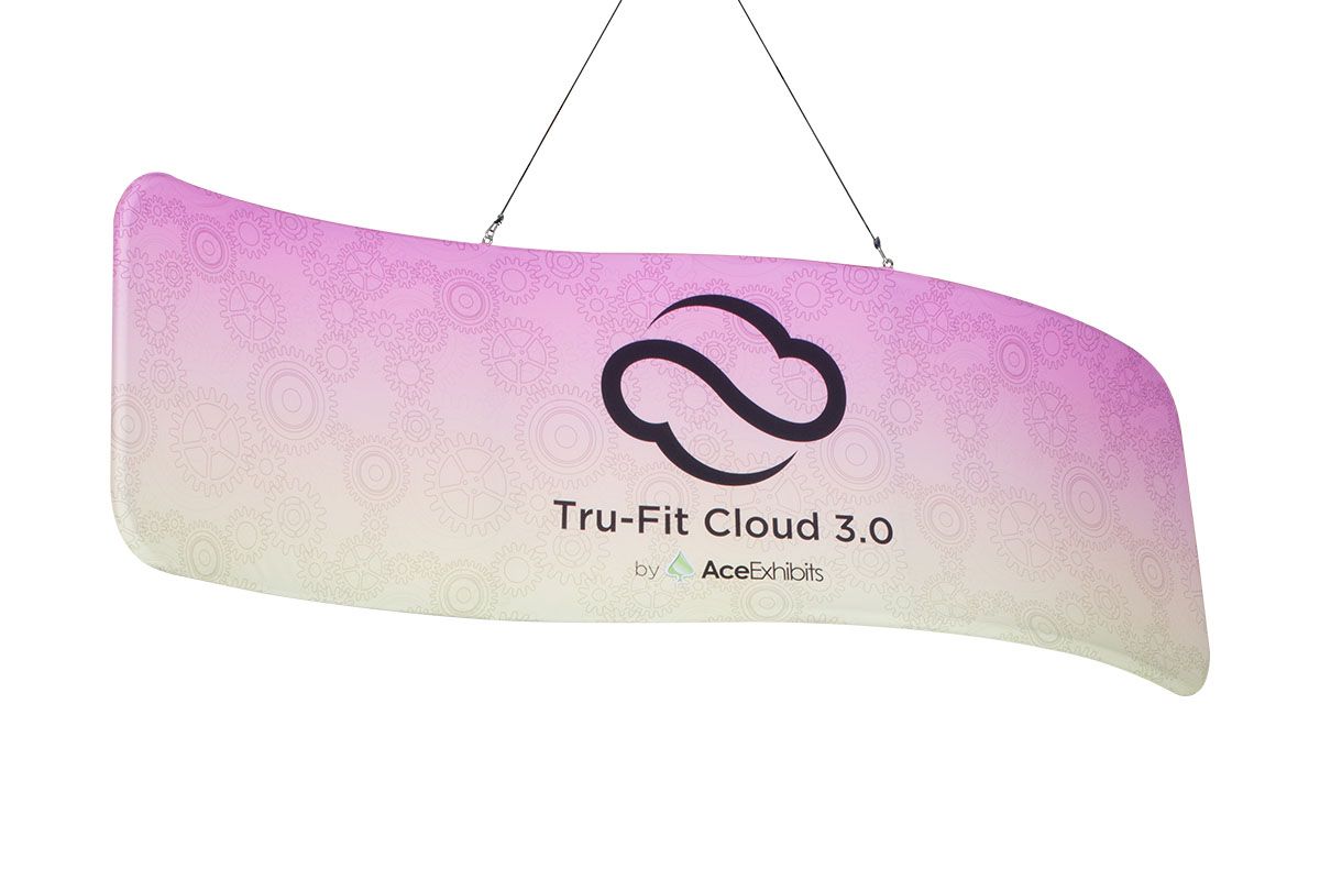 Cloud 3.0 - 2D Serpentine 12'w x 3'h Double-Sided - Replacement Fabric Graphic