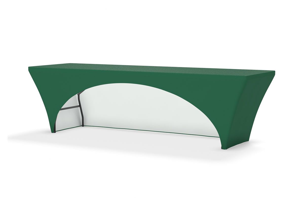 Tru-Fit Table Cover - 3-Sided 8' Table in Hunter Green (PMS 554) Fabric