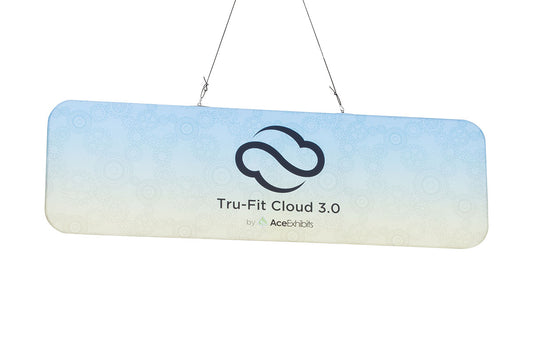 Cloud 3.0 - 2D Flat 8'w x 3'h Single-Sided - Replacement Fabric Graphic