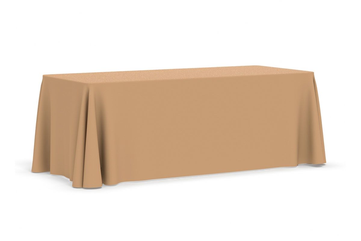 FabriCover - 4-Sided 6' Table in Beige (PMS 728) Fabric