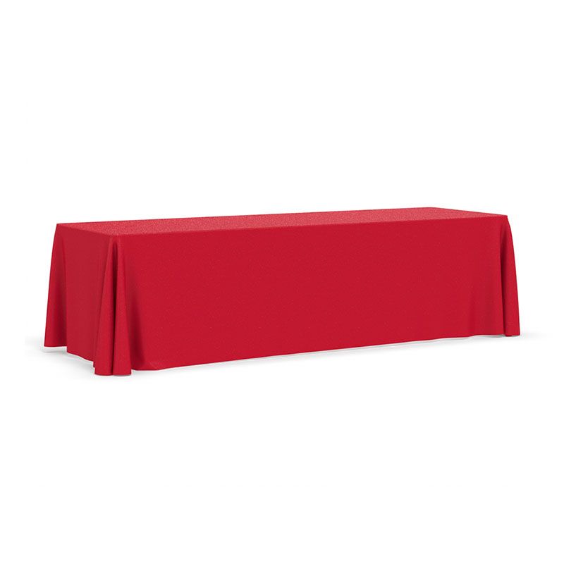 FabriCover - 3-Sided 8' Table in Red (PMS 186) Fabric