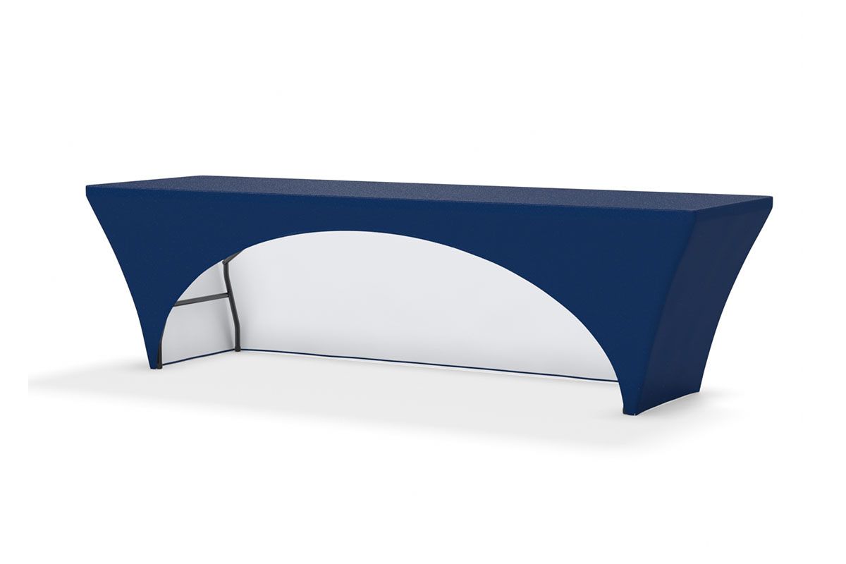 Tru-Fit Table Cover - 3-Sided 8' Table in Navy Blue (PMS 295) Fabric