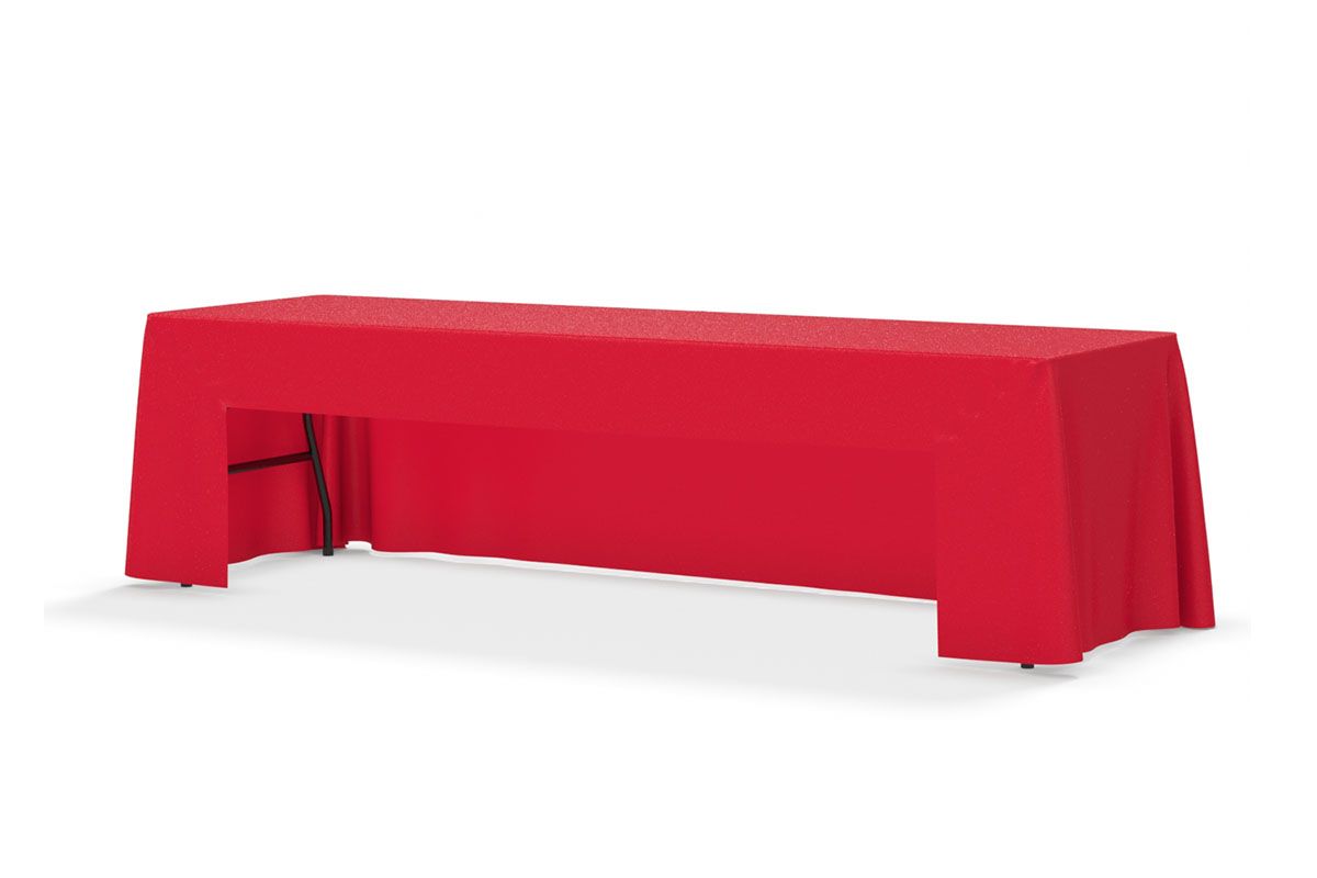 FabriCover - 3-Sided 8' Table in Red (PMS 186) Fabric